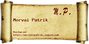 Morvai Patrik névjegykártya